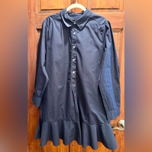 Quince Navy Blue Button-Down Dress